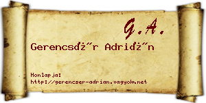 Gerencsér Adrián névjegykártya