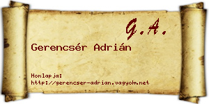 Gerencsér Adrián névjegykártya